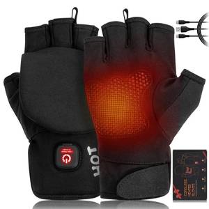 lot 12027 image: Heated Gloves for Men Women, Rechargeable Full & Half Hands Electric Gloves Heated Fingerless Touchscreen Gloves Heated Winter Hand Warmer for Work Cycling Skiing Outdoor Snow (Medium)