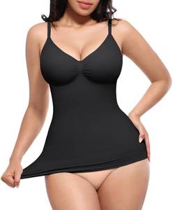 lot 12030 image: SHAPELLX Women Tank Top Shapewear Slimming Camisole Tops for Women Tummy Control, V-Neck Cami Body Shaper Black L
