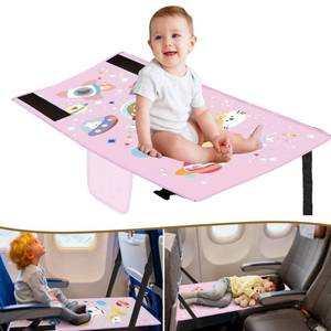 lot 12050 image: JUELWRY Toddler Airplane Bed for 1-3 Years - Portable Travel Bed with Carry Bag  Airplane Seat Extender & Footrest for Kids  Fits Most Airlines (Pink)