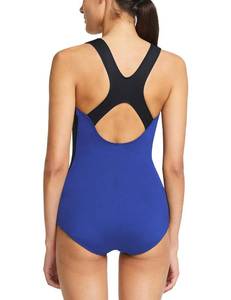 lot 12059 image: baleaf Womens Conservative Athletic Racerback Splice One Piece Training Swimsuit Swimwear Bathing Suit Navy BlueBlack 40X-Large
