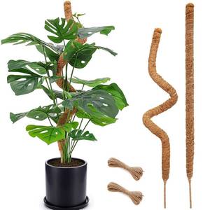 lot 12065 image: Soupiar 2-Pack 28 Bendable Moss Pole for Monstera, Rust-Free Aluminum Core Plant Support Stakes, Sturdy Stakes to Train & Grow Indoor Climbing Plants Upright (13.2ft Jute Rope Included)
