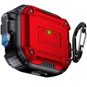 lot 12068 image: Chicfun Armour Lock for AirPods 4th Generation Case with Secure Lock & Keychain, Compatible with MagSafe 360° Heavy Duty Protective AirPods 4th Case Hard Protective Locking Cover Red(Just Red)
