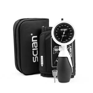 lot 12072 image: SCIAN Palm Style Aneroid Sphygmomanometer with European Cuff 8.7-16.5, Manual Blood Pressure Cuff with Carrying Bag for for Nurse Doctor Senior Adult, White