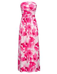 lot 12073 image: GRACE KARIN Womens 2024 Summer Bohemian Floral Printed Strapless Beach Party Long Maxi Dress Pink Flower Size M