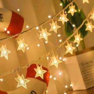 lot 12078 image: Yummuely Star String Lights 10Ft 20 LED Fairy Lights Battery Operated Waterproof Indoor Outdoor Twinkle Christmas Lights for Bedroom Party Wedding Xmas Tree Decoration (Warm White)