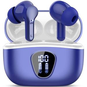 lot 12079 image: Wireless Earbuds, Bluetooth 5.4 Headphones HiFi Stereo, Bluetooth Earbuds with ENC Noise Cancelling Mic, IP7 Waterproof in Ear Earphones, 48H, LED Display Ear Buds for Pad Phones Workout Sports, Blue