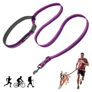 lot 12082 image: Tuff Pupper Hands Free Adjustable Length Dog Leash  Lightweight for Running Jogging Walking  Padded Waist Belt (24-50 inch)  Adjusts 3 to 6 Feet Length  Strong Ballistic Nylon wReflective Strips