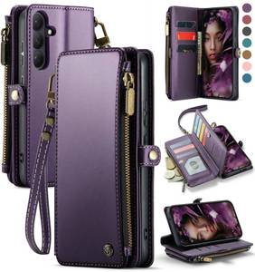 lot 12085 image: Defencase for Galaxy S26 Case Wallet with RFID Blocking Card Holder for Women, Elegant PU Leather Magnetic Snap Flip Wristlet Strap Zipper Wallet Phone Cases for Samsung Galaxy S26 5G 6.3, Purple