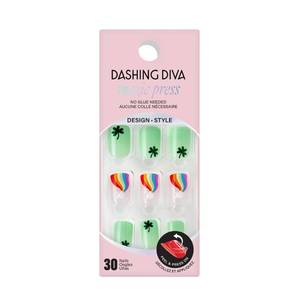 lot 12398 image: Dashing Diva Magic Press Nail Set - Over The Rainbow - Medium Square Press On Nails - Long Lasting Gel - Lasts Up to 10 Days - Gel Set - 4-Piece Manicure Kit with 30 Nails