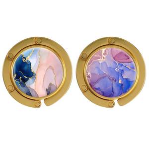 lot 12400 image: ZHENBAOLAI Folding Handbag Hanger - Portable Bag Holder, Womens Bag Table Hanger Hook(2Pack-Gold) (Only One)