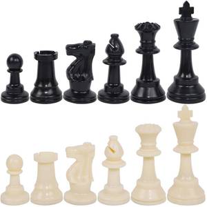 lot 12405 image: Juegoal Plastic Chess Pieces Only, 32 Pieces Each Chessmen Pieces, 3.75 Inch King Figures Chess Game Pawns Figurine Pieces, Replacement of Missing Piece