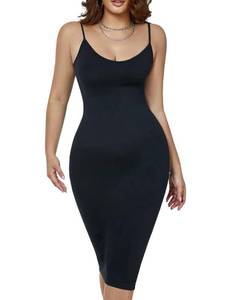 lot 12421 image: BampooPanPa Shapewear Slip for Under Dresses, Full Slip Dress for Women, Tummy Control Seamless Body Shaper (X-Large, Black)