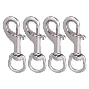 lot 12437 image: 4PCS Stainless Steel Swivel Eye Snap Hook, 316 Marine Grade Sliver Stainless Steel One Ended Bolt Snap Buckles for Water Bucket��Dog Leash��Pet Feed Bucket��Pet Hammock (90mm)