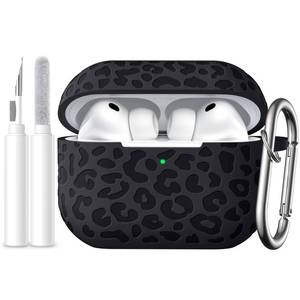 lot 12444 image: DGege Leopard Engraved Compatible for AirPods Pro 3 Case Cover(2025),Soft Silicone Compatible with Apple AirPods Pro 3 for Women,Cute Air Podspro3 Case with Keychain &Cleaning Kit,Black