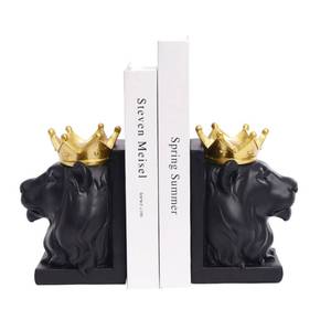 lot 13579 image: Kakizzy Book Ends (One) Decorative, Lion Bookends for Shelves, Animal Book Stopper Decorative, Modern Book Ends for Heavy Books, Lion Figurines Statues Indoor, Unique Book Lover Gift(Black Lion)