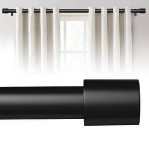 lot 13584 image: Extra Long Curtain Rods for Windows 240 Inches, 1 Inch Diameter Adjustable Black Curtain Rod, Heavy Duty Modern curtain rod with Aluminium Finials, 32-240