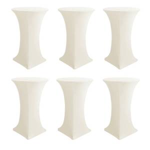 lot 13597 image: Enjoyidea Cocktail Table Covers-Spandex Round High Top Table Cloths 6 Pack 32x43 Inch-Cream Stretch Fitted Bar Tall Tablecloth for Pub Bistro Highboy Party Event Banquet Height Folding Satnding Tables