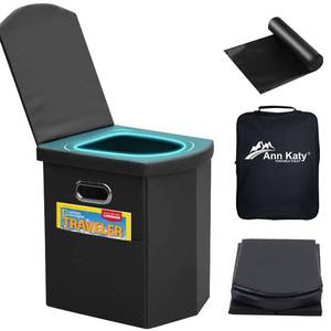 lot 13602 image: Ann Katy Upgrade XXL Portable Toilet for Adults, Extra Large Portable Travel Floding Toilet, Camping Tall Toilets with Lid for Adults and Kids Compact Potty for Car,Hiking,Beach and Camping