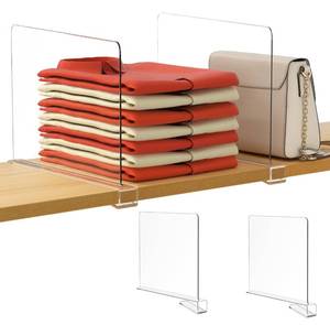 lot 14343 image: HBlife 12 Inches Tall Extra Tall Version Shelf Dividers, Purse Organizer for Closet, Clear Acrylic Bookshelf for Organization Closet Organizers and Storage for Handbags, 8 PCS