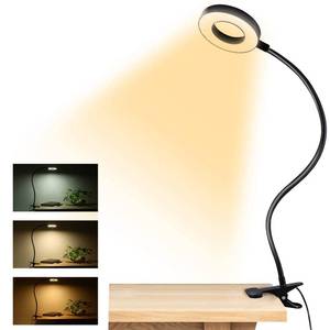 lot 14345 image: Dpower Clip on Light Reading Lights, 48 LED USB Desk Lamp with 3 Color Modes 10 Brightness, Eye Protection Book Clamp Light, 360 ° Flexible Gooseneck Clamp Lamp for Desk Headboard Video Conferencing