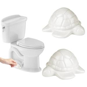 lot 14350 image: Sea Turtle Ceramic Toilet bolt Caps - Decorative Toilet Caps for Bottom of Toilet, Maximalist Coastal Decor Cute Toilet Screw Cover Caps, Stylish Toilet Bowl Bolt Covers (White) ETARTJMHNB