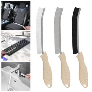 lot 14355 image: TQRR 3Pcs Cleaning Brush - Includes Soft Bristle, Hard Crevice, Multifunctional Grout Brush, Auto Vent Wheel, Kitchen House Cleaning Tools (Khaki)