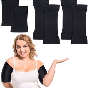 lot 14359 image: SATINIOR 2 Pairs Women Arm Shapers Plus Size Slimming Compression Sleeve Slim Upper Flabby Arm Wrap and 1 Pair Calf Compression Sleeves, Suitable for Circumference 7 to16 Inches