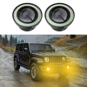 lot 14397 image: HEVLE 2PCS Angel Eye Halo Fog Lights for Cars, Universal Fog Lights, 2.5 LED Super Bright High Power Fog Angel Eye Projector with Halo Rings, Daytime Light DRL Car Driving Bulbs Fit Car (Yellow)