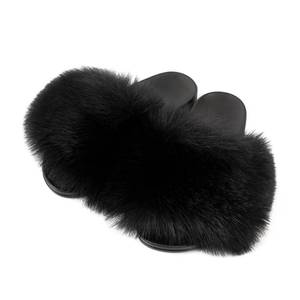 lot 14407 image: FUNKYMONKEY Womens Black Faux Fur Slides  Soft Plush Slip-On with Comfortable Synthesis Rubber Sole  Cozy All Season Indoor & Outdoor Slippers for Home, Beach, or Casual Wear(9 M US, New Black)
