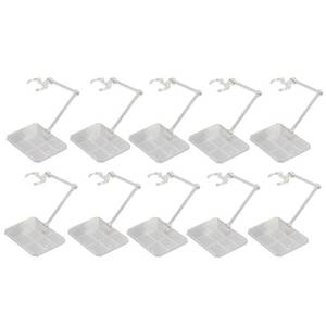 lot 14418 image: Migaven Action Figure Stand, 10pcs Assembly Action Figure Display Holder Base Doll Model Support Display Stand Compatible with HG RG SD SHF Gundam 1144 Toy Clear