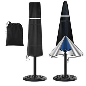 lot 14440 image: Umbrella Covers for Outdoor Umbrellas - Small Patio Umbrella Cover for 6 ft to 9 ft Outdoor Table Umbrella - Waterproof Windproof Anti-UV Outdoor Garden Parasol Cover with Cover Storage Bag, Black