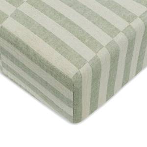 lot 14444 image: Babyletto 100% Organic Cotton Crib Sheet, GOTS-Certified, Fitted 360°, Ultra-Soft and Breathable Muslin - Moss Green Offset Stripe