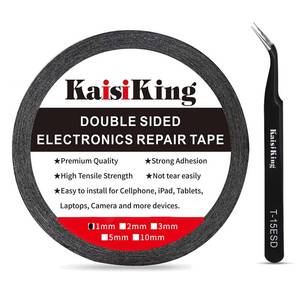 lot 14470 image: Kaisiking 1mm x 50M LCD Repair Tape for Phone Screen, Adhesive Tape with 1 Tweezers for Cell Phone, iPad, Tablets, Laptops, Camera