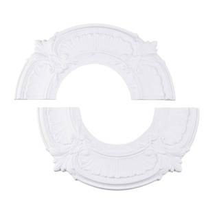 lot 14489 image: INCREWAY Split Design 12 Inch Ceiling Medallion for Lights & Fans - 5 Inch Cutout, Detachable PU Segments, Easy Install, White Ceiling Plate Decor