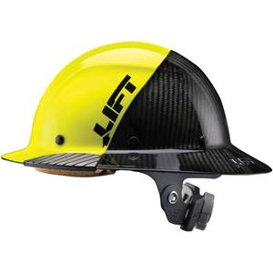 lot 18097 image: Lift Safety Dax Carbon Fiber Cap Brim Safety Helmet  6 Point Suspension for Comfort & Impact Protection  5050 YellowBlack