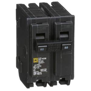lot 18103 image: Plug In Circuit Breaker, HOM, Number of Poles 2, 60 Amps, 120240VAC, Standard