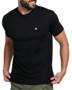 lot 18106 image: INTO THE AM Mens Logo Tees - Fitted Crewneck T-Shirts Casual Gym Workout Black White Short Sleeve Tshirts Shirts for Men (Black, Medium)