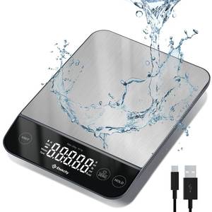 lot 18117 image: Etekcity Digital Food Kitchen Scale, Grams and Oz for Weight Loss, Baking and Cooking, 0.05oz1g Precise Graduation,5 Weight Units, IPX6 Waterproof, USB Rechargeable,304 Stainless Steel-Silver, 22lb