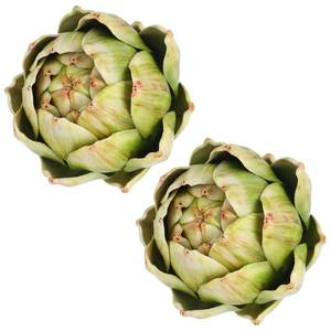 lot 18141 image: Timgle 2 Pcs Green Artificial Artichokes Fake Vegetables and Fruits for Summer Kitchen Wedding Bowl and Vase Decorations (Large)