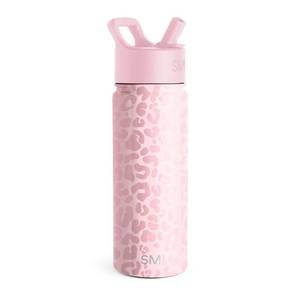 lot 18148 image: Simple Modern Kids Summit Water Bottle with Straw Lid  Vacuum Insulated Stainless Steel  Reusable Leak Proof BPA-Free Cup for School  20oz, Blush Leopard
