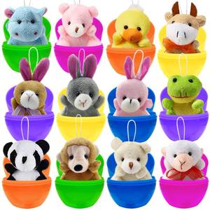 lot 18170 image: AouEtnay 12 Pcs Prefilled Easter Eggs with Mini Stuffed Animal Plush Toys Filled Easter Eggs with Plush Toys Inside for Kids Egg Hunt, Basket Stuffers and Party Favors