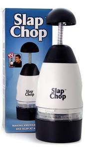 lot 18173 image: Original Slap Chop Slicer Chopper with Stainless Steel Blades & Butterfly Opening for Easy Cleaning - Vegetable Chopper Gadget, Mini Chopper for Salads - Kitchen Accessory