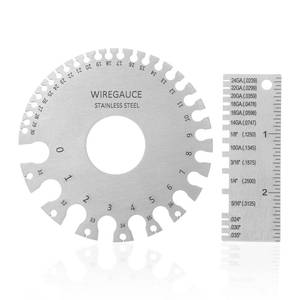 lot 18174 image: Wire Gauge Measuring Tool 2 Pack Stainless Steel Sheet Metal Gauge Thickness Tool Portable Highly Accurate Wire Welding Measurement Material Gauges Plated Size Inspection Tools
