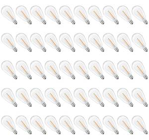 lot 18176 image: S14 Replacement LED Light Bulbs, Shatterproof & Waterproof 0.6W S14 LED Bulbs, Outdoor String Lights, E12 Base Patio Edison LED Light Bulbs, Warm White 2200K Plastic 70LM Non-Dimmable 50 Pack