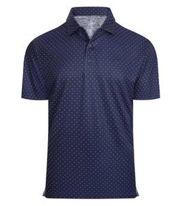 lot 18181 image: Alex Vando Mens Golf Shirt Moisture Wicking Classic Print Golf Shirts for Men,Navy Sail,L