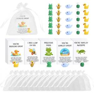 lot 18208 image: BHHQHH 60Sets Christmas Employee Appreciation Gifts Bulk for Coworkers Thank You Staff Gift Funny Animal Pun Greeting Note Cards Inspirational Resin Office Pocket Gifts