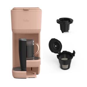 lot 19470 image: BELLA Single Serve Coffee Maker, K Cup & Coffee Ground Compatible with Removable, Adjustable Drip Tray, Auto Shutoff & Reusable Dishwasher Safe Accessories, Brews 6oz to 14oz, 1000 Watt, Blossom (Used)