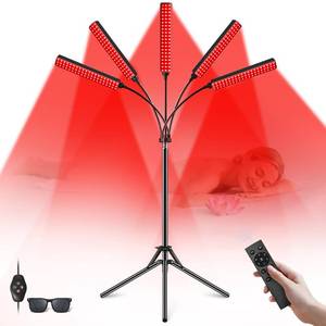 lot 19480 image: Cholas Red Light Therapy for Face Body, 5 Heads Red Infrared Light Therapy Devices with Stand, 5 Levels Adjustable Brightness 660nm and 850nm Near Infrared Light for Full Body, Muscle Gift for Women
