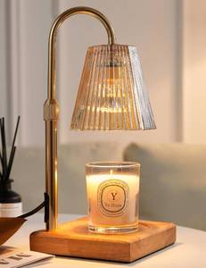 lot 19490 image: Allanmen Candle Warmer Lamp with Timer, Dimmable Candle Warmer for Home Decor, Birthday Gifts for Women Mom, Adjustable Height Wax Melt Warmer with 2 Bulbs