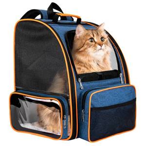 lot 19496 image: Discala Cat Backpack Carrier for Medium Small Dog Cat up to 20lbs, Pet Carrier Backpack, Ventilated Mesh Soft Sided Dog Backpack Carrier for Travel, Hiking, Outdoor Use - Blue